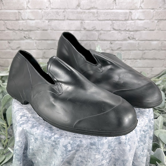Tingly Black Rubber Over-Shoe Dress Shoe Galoshes Men’s Extra Large❄️VGUC❄️ - Picture 1 of 10
